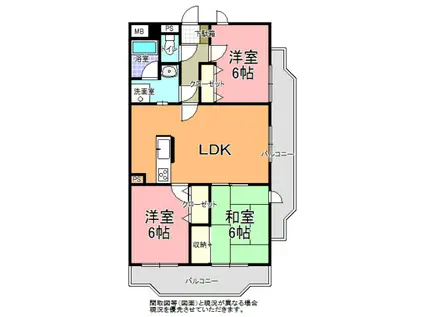 アルカディア(3LDK/5階)の間取り写真