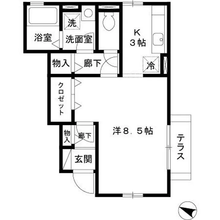 コテージ グレース ノート 1階階 間取り