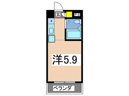 ドリームスペースマンション(ワンルーム/4階)の間取り写真