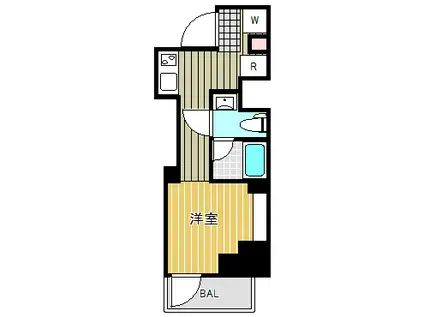 プレール・ドゥーク戸越銀座通(1K/14階)の間取り写真