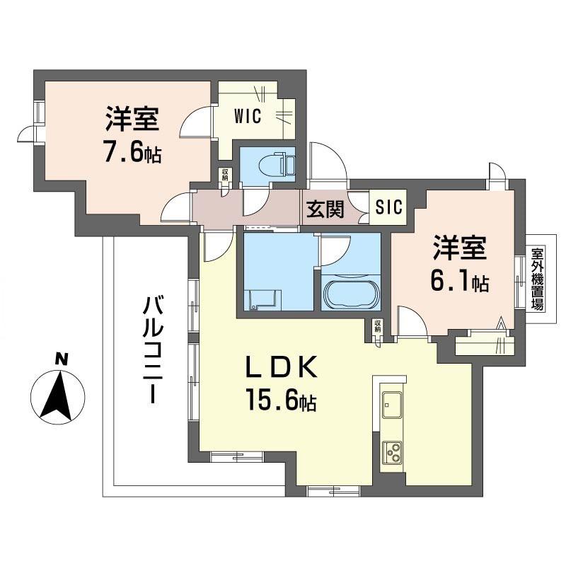 ボン・ブリーズI(2LDK/4階)の間取り写真