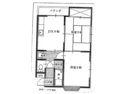 寛和ビル(2DK/3階)の間取り写真