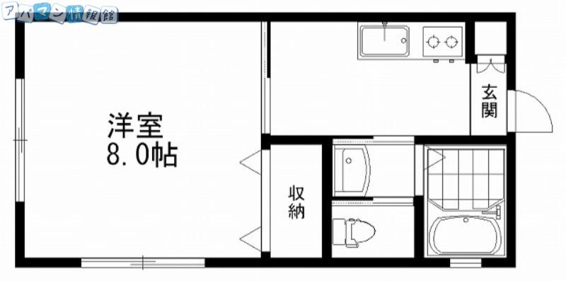 OZAMA I(1K/1階)の間取り写真