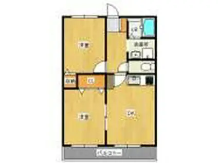 ユーユーメゾンM・K(2DK/1階)の間取り写真