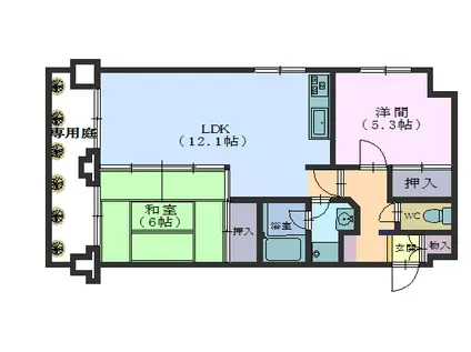 コーポラス志の(2LDK/1階)の間取り写真