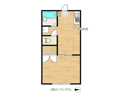 プレジール新宿(1DK/2階)の間取り写真