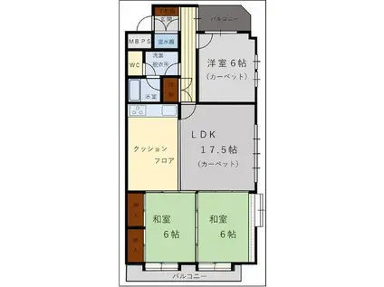ライオンズマンション金剛院 12階(3LDK/12階)の間取り写真