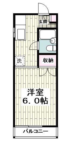 メゾンK(1K/2階)の間取り写真
