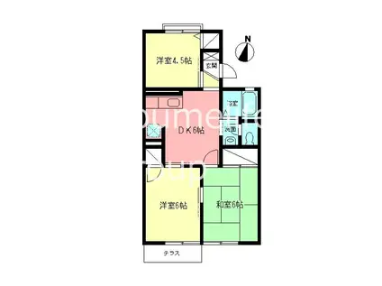 エステート山室(3DK/1階)の間取り写真