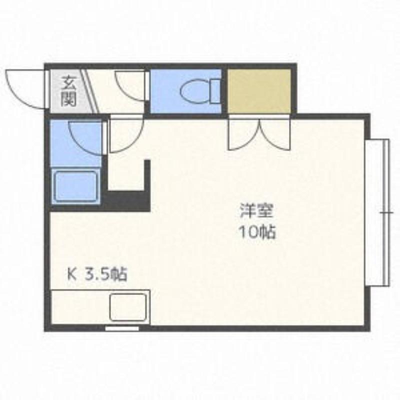 コート澄川B(1K/1階)の間取り写真