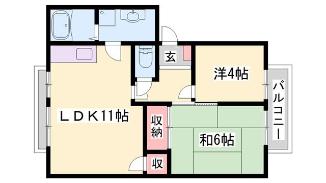 マザーグース(2LDK/2階)の間取り写真
