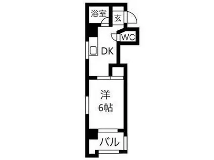 第5七福ビル(1DK/4階)の間取り写真