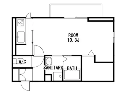 グランルミエールI棟(1K/2階)の間取り写真