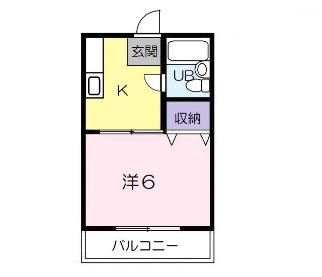 サンヒルズ尾道(1K/2階)の間取り写真