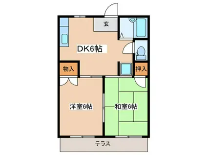 コート中野(2DK/1階)の間取り写真