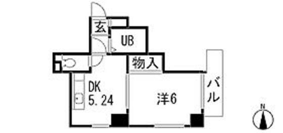 シティーコーポいのうえ(1DK/2階)の間取り写真