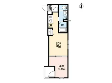 ROBOT HOME 千住大橋(1LDK/1階)の間取り写真