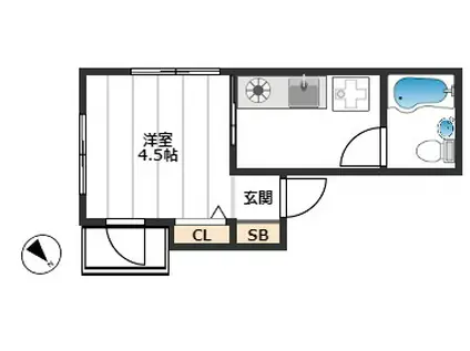石井ビル(1K/4階)の間取り写真