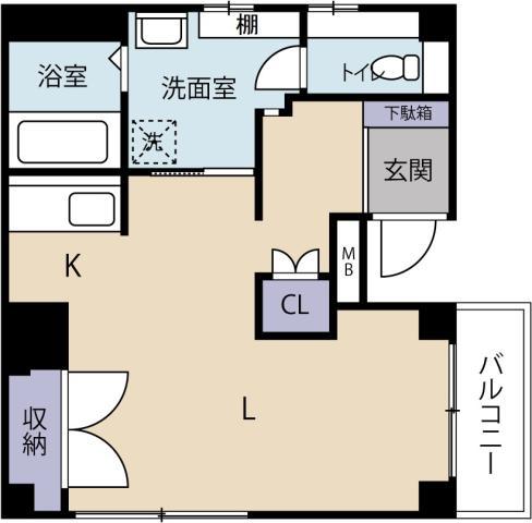 SPACE SIX(ワンルーム/2階)の間取り写真