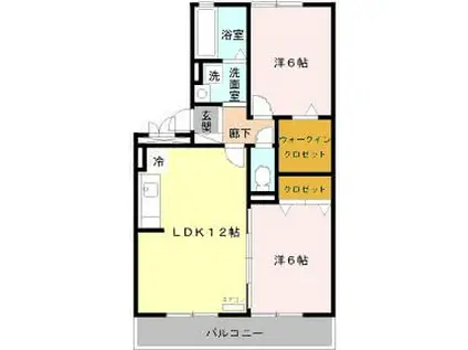 ヴェルドミール 壱番館(2LDK/3階)の間取り写真