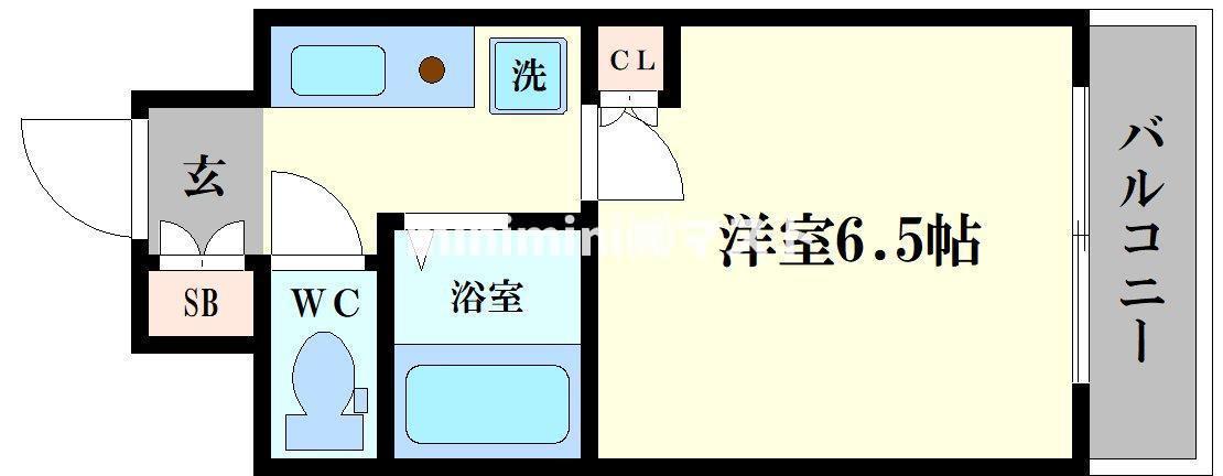 ドミール京町堀(1K/10階)の間取り写真