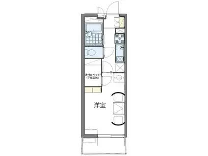 レオパレス太子堂(1K/2階)の間取り写真