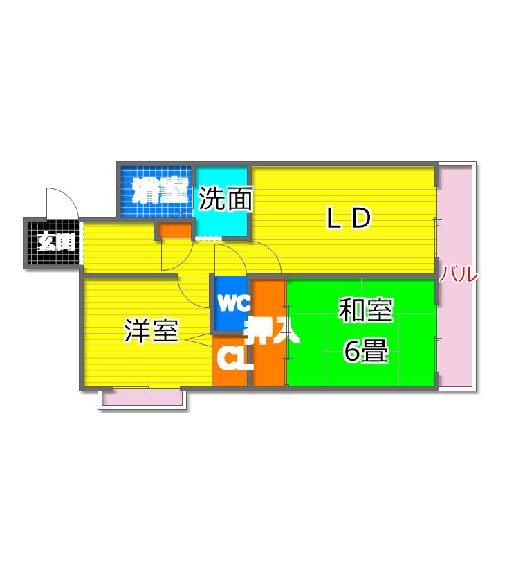 ラ・ソフィア(2LDK/4階)の間取り写真