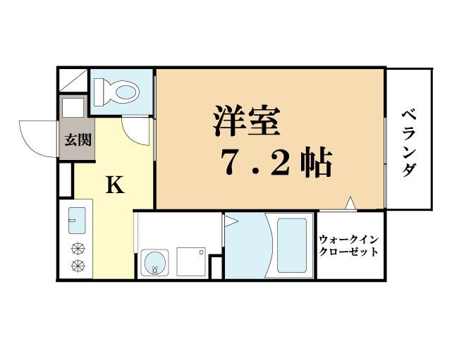 エレガンス新祝園 (1K/2階)の間取り写真