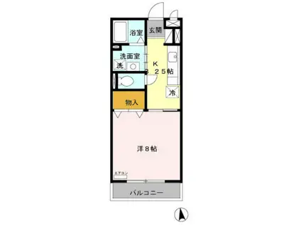 BAY HOUSE(1K/3階)の間取り写真