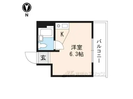 サナップ御所東(ワンルーム/4階)の間取り写真