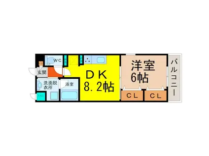 アイボリー(1DK/3階)の間取り写真