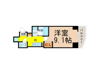 ラフォーレ金山(1K/4階)の間取り写真