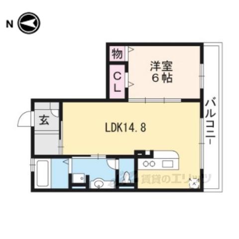 エーデルハイム東香園(1LDK/3階)の間取り写真