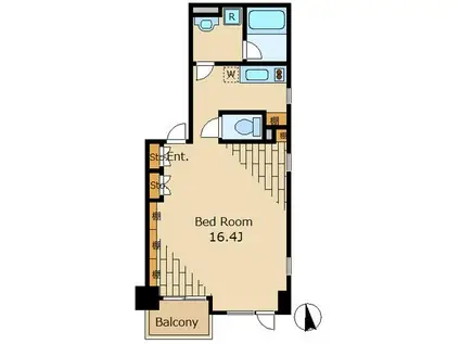 GRASSE(ワンルーム/9階)の間取り写真