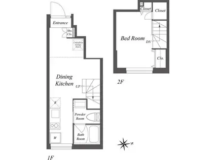 ペアー新大久保(1DK/1階)の間取り写真