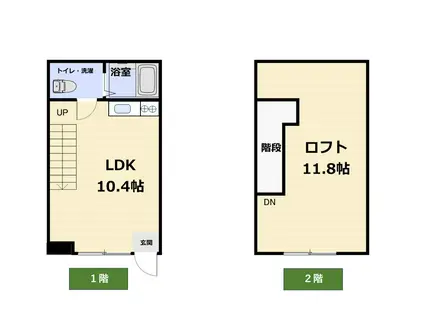 東雲3丁目 入光東雲ビル(1LDK/1階)の間取り写真