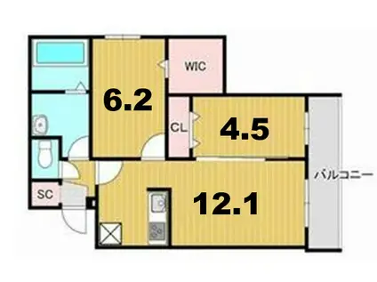 SORTE273(2LDK/3階)の間取り写真