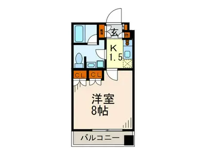 サンフル押上I(1K/2階)の間取り写真