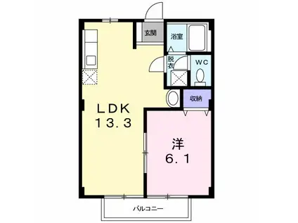 ニューシティ鈴木B(1LDK/2階)の間取り写真