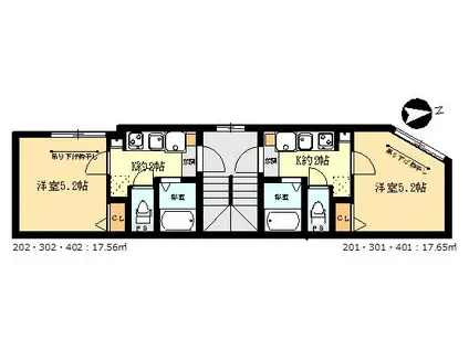 イン・フィールド北千住(1K/4階)の間取り写真