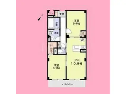 フィレ・デ・フルール(2LDK/5階)の間取り写真