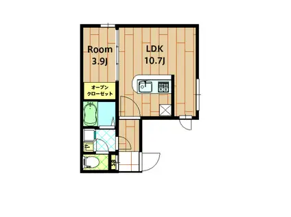  SEED SAVE PETIRASU III(1LDK/1階)の間取り写真