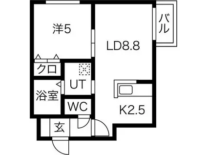 MTガーデンイースト(1LDK/4階)の間取り写真