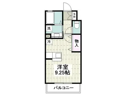 グランディールII(ワンルーム/1階)の間取り写真