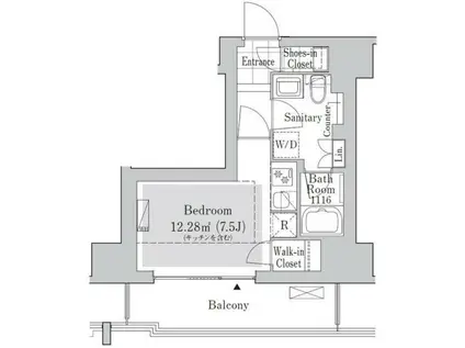 リブクオーレ神保町(ワンルーム/11階)の間取り写真