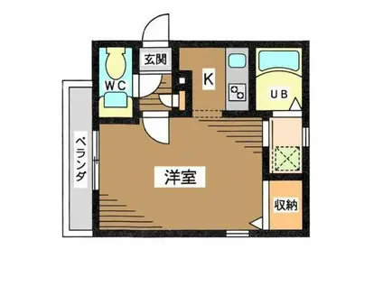 シャルム日本堤(1K/2階)の間取り写真