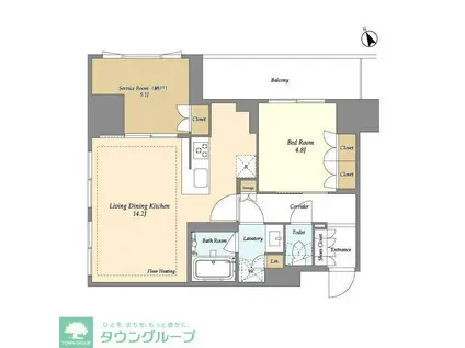 オアーゼ日暮里レジデンス(1SLDK/3階)の間取り写真