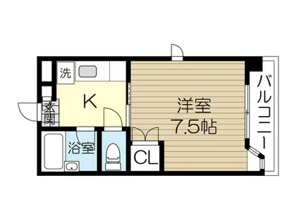 旭コンフォート香澄町(1K/2階)の間取り写真