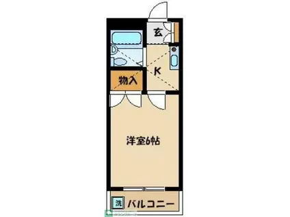 グリーンヒルズ(1K/2階)の間取り写真