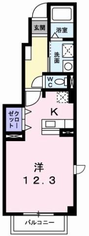 キャプリコートC(1K/1階)の間取り写真